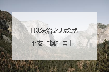 以法治之力绘就平安“枫”景