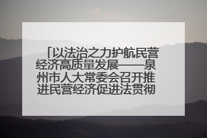 以法治之力护航民营经济高质量发展——泉州市人大常委会召开推进民营经济促进法贯彻实施座谈会