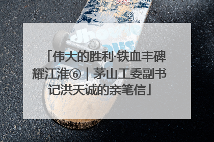 伟大的胜利·铁血丰碑耀江淮⑥｜茅山工委副书记洪天诚的亲笔信