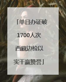 单日办证破1700人次 西藏边检以实干赢赞誉