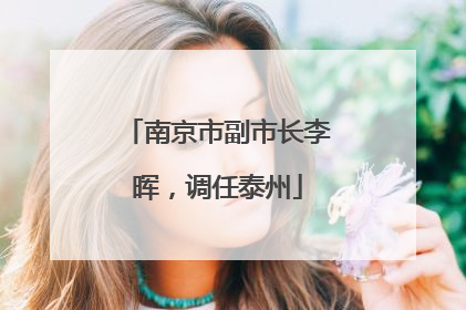 南京市副市长李晖，调任泰州