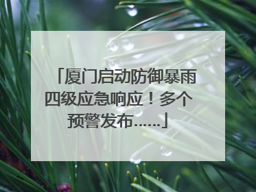 厦门启动防御暴雨四级应急响应！多个预警发布……