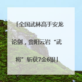 全国武林高手安龙论剑，贵阳云岩“武将”斩获7金6银