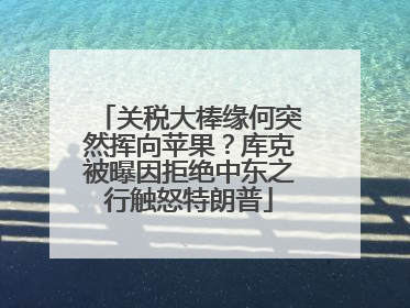 关税大棒缘何突然挥向苹果？库克被曝因拒绝中东之行触怒特朗普