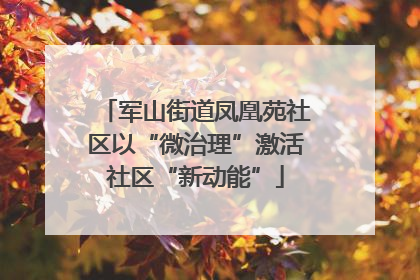 军山街道凤凰苑社区以“微治理”激活社区“新动能”