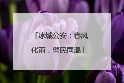 冰城公安：春风化雨，警民同温