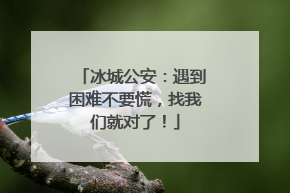 冰城公安：遇到困难不要慌，找我们就对了！