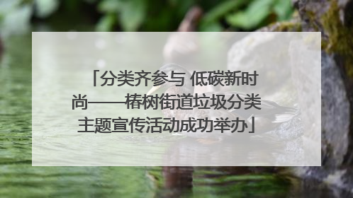 分类齐参与 低碳新时尚——椿树街道垃圾分类主题宣传活动成功举办
