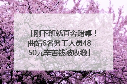刚下班就直奔赌桌！曲靖6名务工人员4850元辛苦钱被收缴