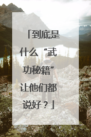 到底是什么“武功秘籍”让他们都说好？