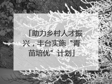 助力乡村人才振兴，丰台实施“青苗培优”计划