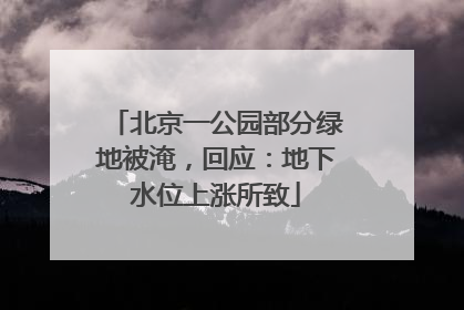 北京一公园部分绿地被淹，回应：地下水位上涨所致