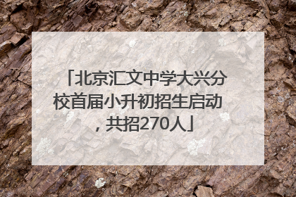 北京汇文中学大兴分校首届小升初招生启动，共招270人