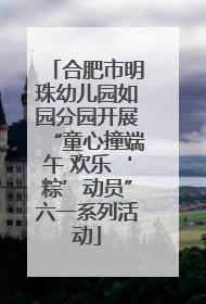 合肥市明珠幼儿园如园分园开展“童心撞端午 欢乐‘粽’动员”六一系列活动