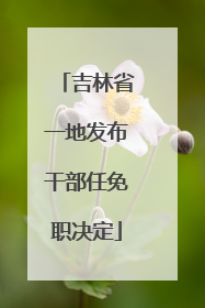 吉林省一地发布干部任免职决定