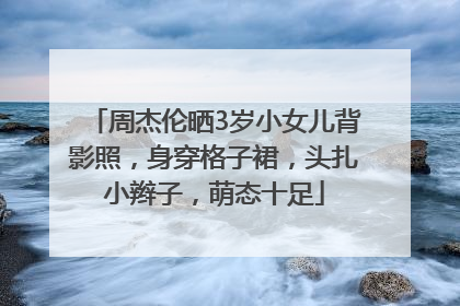 周杰伦晒3岁小女儿背影照，身穿格子裙，头扎小辫子，萌态十足