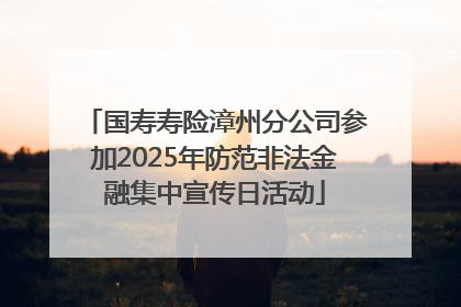 国寿寿险漳州分公司参加2025年防范非法金融集中宣传日活动