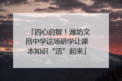 四心启智！潍坊文昌中学这场研学让课本知识“活”起来