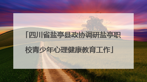 四川省盐亭县政协调研盐亭职校青少年心理健康教育工作