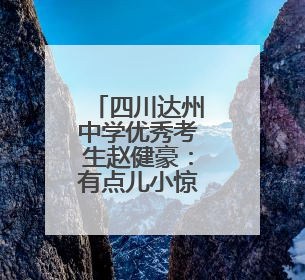 四川达州中学优秀考生赵健豪：有点儿小惊喜 一路走来感谢这么多人关爱