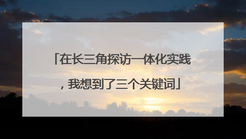 在长三角探访一体化实践，我想到了三个关键词