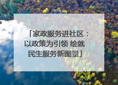 家政服务进社区：以政策为引领 绘就民生服务新图景
