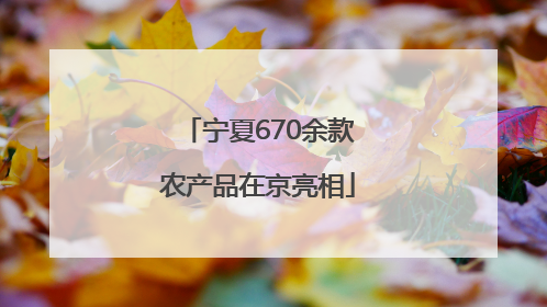 宁夏670余款农产品在京亮相