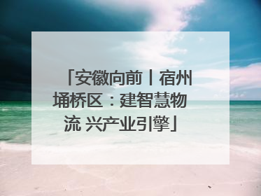 安徽向前丨宿州埇桥区：建智慧物流 兴产业引擎