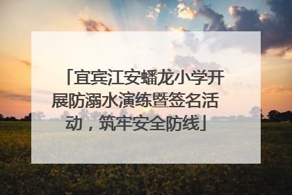 宜宾江安蟠龙小学开展防溺水演练暨签名活动，筑牢安全防线