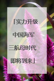 实力升级 中国海军三航母时代即将到来
