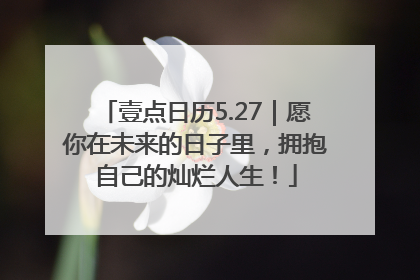 壹点日历5.27｜愿你在未来的日子里，拥抱自己的灿烂人生！