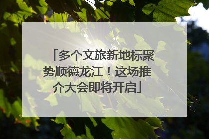 多个文旅新地标聚势顺德龙江！这场推介大会即将开启
