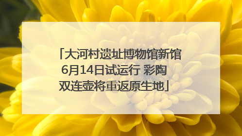 大河村遗址博物馆新馆6月14日试运行 彩陶双连壶将重返原生地