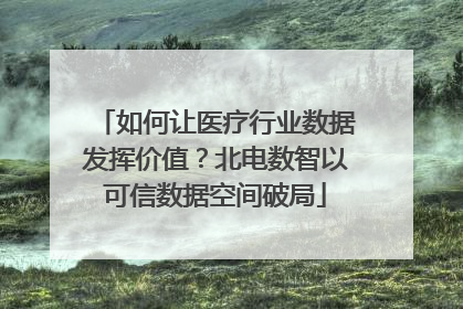 如何让医疗行业数据发挥价值？北电数智以可信数据空间破局