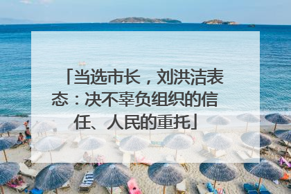 当选市长，刘洪洁表态：决不辜负组织的信任、人民的重托