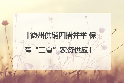 德州供销四措并举 保障“三夏”农资供应