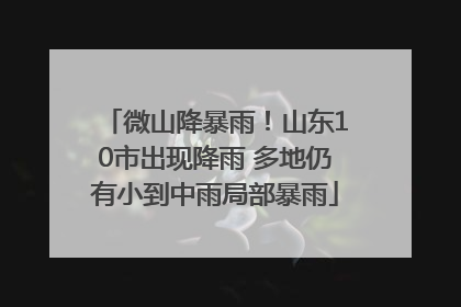 微山降暴雨！山东10市出现降雨 多地仍有小到中雨局部暴雨