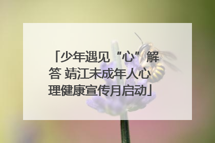 少年遇见“心”解答 靖江未成年人心理健康宣传月启动