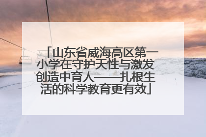 山东省威海高区第一小学在守护天性与激发创造中育人——扎根生活的科学教育更有效