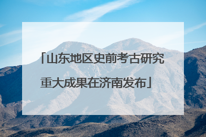 山东地区史前考古研究重大成果在济南发布