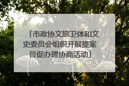 市政协文旅卫体和文史委员会组织开展提案督促办理协商活动