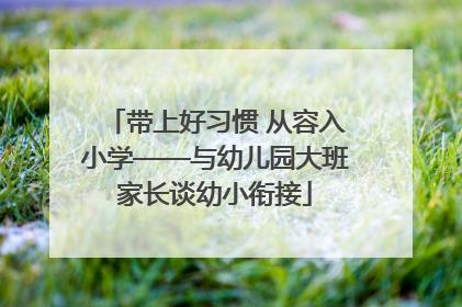 带上好习惯 从容入小学——与幼儿园大班家长谈幼小衔接