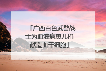 广西百色武警战士为血液病患儿捐献造血干细胞