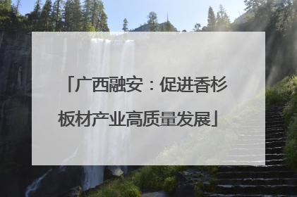 广西融安：促进香杉板材产业高质量发展