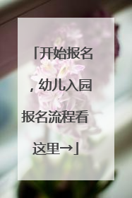 开始报名，幼儿入园报名流程看这里→