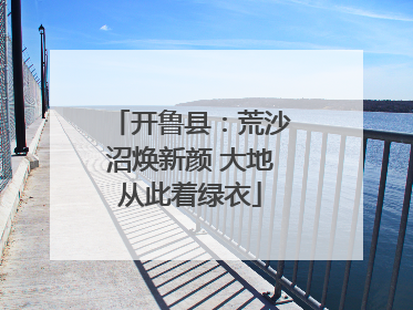 开鲁县：荒沙沼焕新颜 大地从此着绿衣