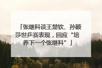 张继科谈王楚钦、孙颖莎世乒赛表现，回应“培养下一个张继科”
