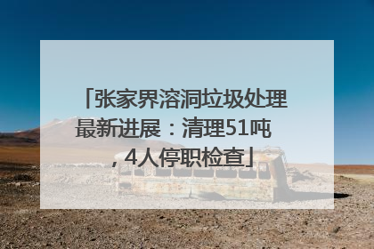 张家界溶洞垃圾处理最新进展：清理51吨，4人停职检查