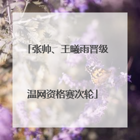 张帅、王曦雨晋级温网资格赛次轮