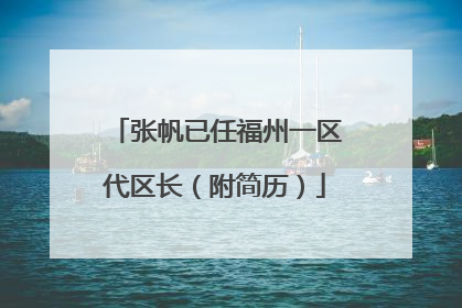 张帆已任福州一区代区长（附简历）